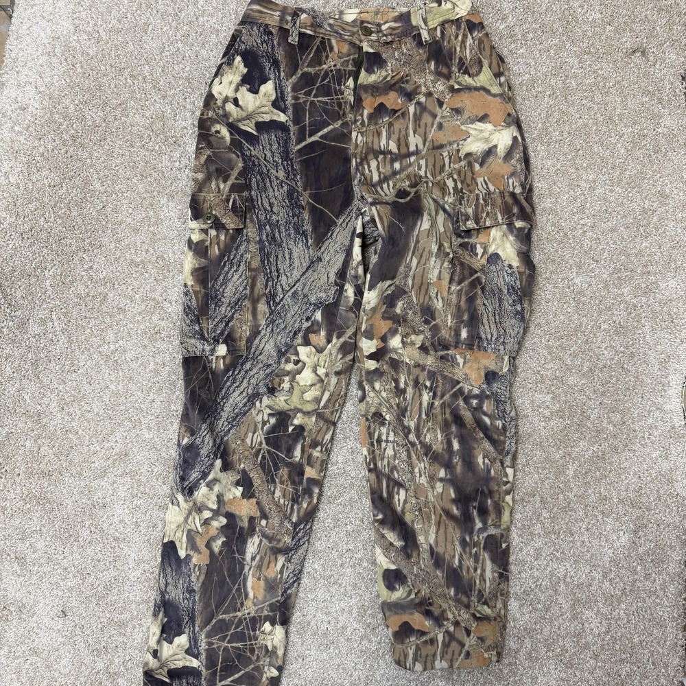 Vintage Camo Hunting Pants Mens 32x30 Brown Camouflage Cargo Straight Leg USA